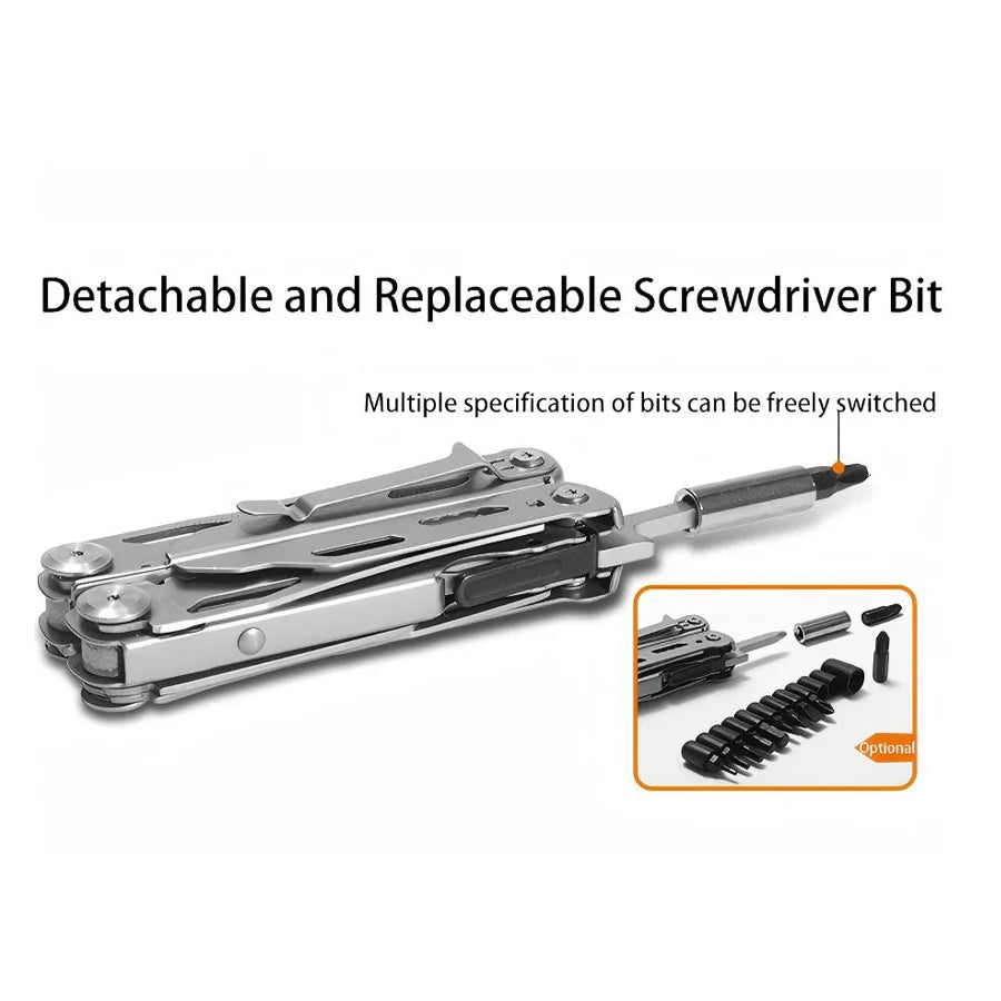 1Piece Multifunctional Camping Pliers Cutter Screwdriver Tool, Outdoor Military Tactical Survival Multitool Pocket Folding Knife