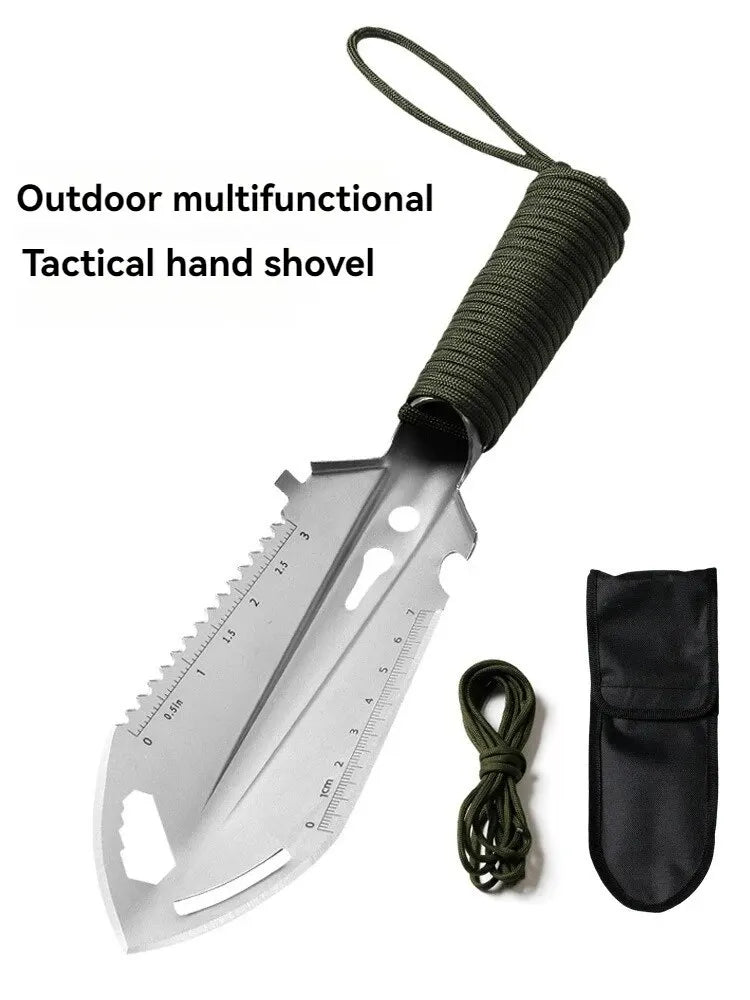Camping Portable Engineer Shovel, Field Survival Tools, Outdoor Stainless Steel Multi-Functional Small Tactical Hand Shovel