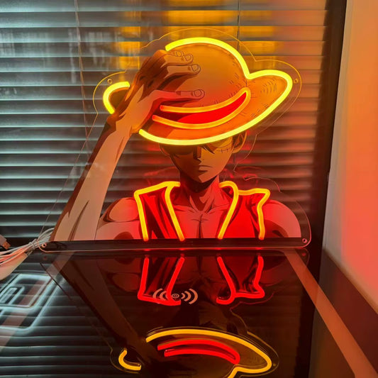 Anime ONE PIECE Luffy Switch USB Power Neon Sign Wall Decoration Game Room Party Man Cave Decor Kids Children Birthday Gift