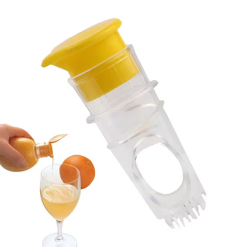 Portable Lemon Juicer Plastic Manual Citrus Juicer Fruit Pouring Tool Lemon Squeezer Kitchen Gadgets for Outdoor Camping Hiking
