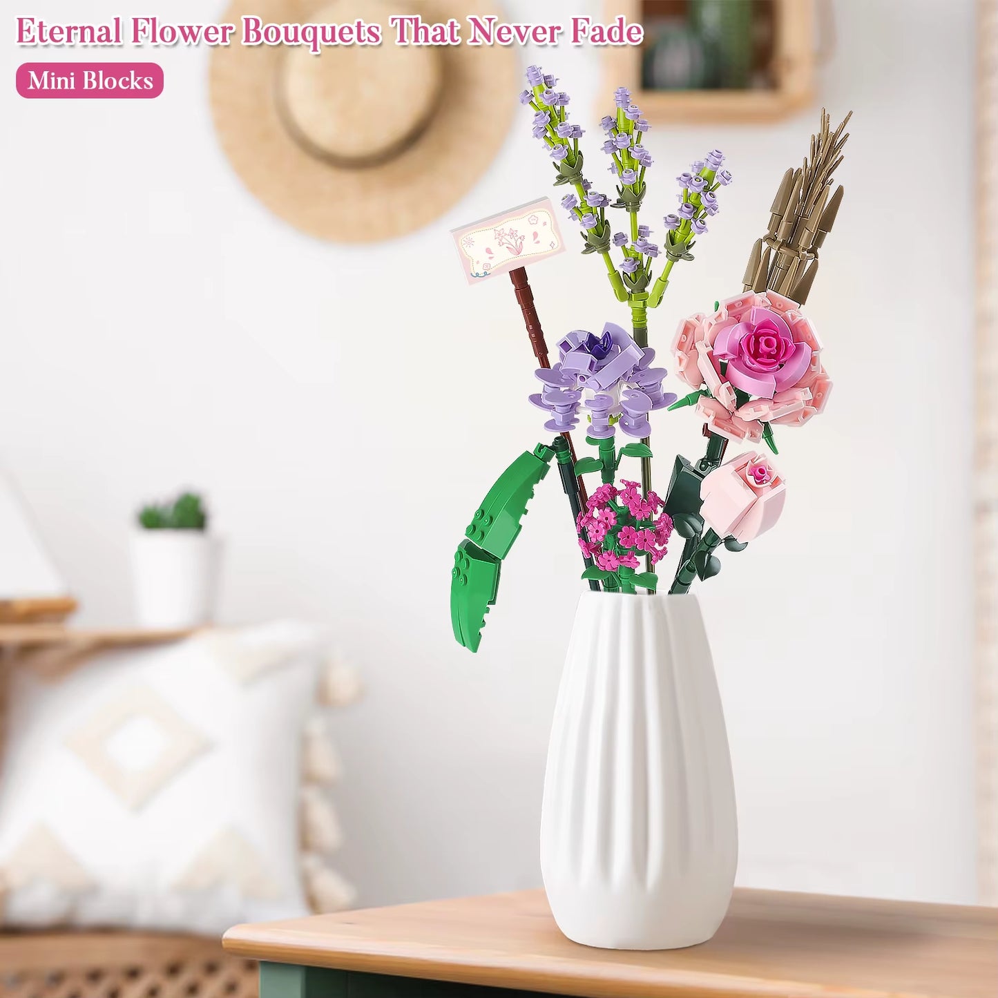 Toylinx Flowers Bouquet Building Blocks Ideas Simulation Model Bricks Home Decoration DIY Toys for Girls Gifts Christmas