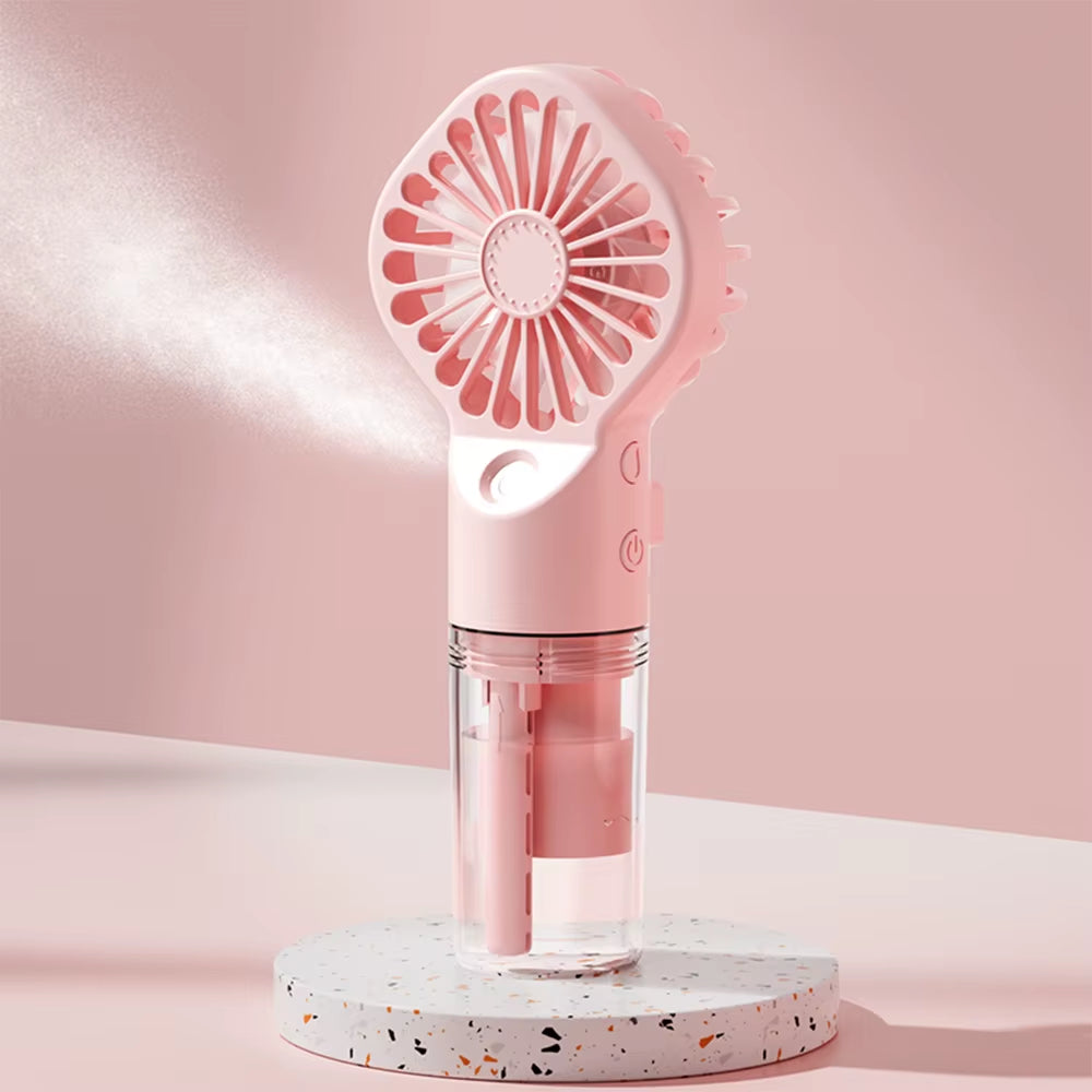 Electric Fan Handheld Mini Fan 4 Speed Adjustable Spray Fan USB Rechargeable Portable Fan with Mist Mini Cooler Wireless Fan