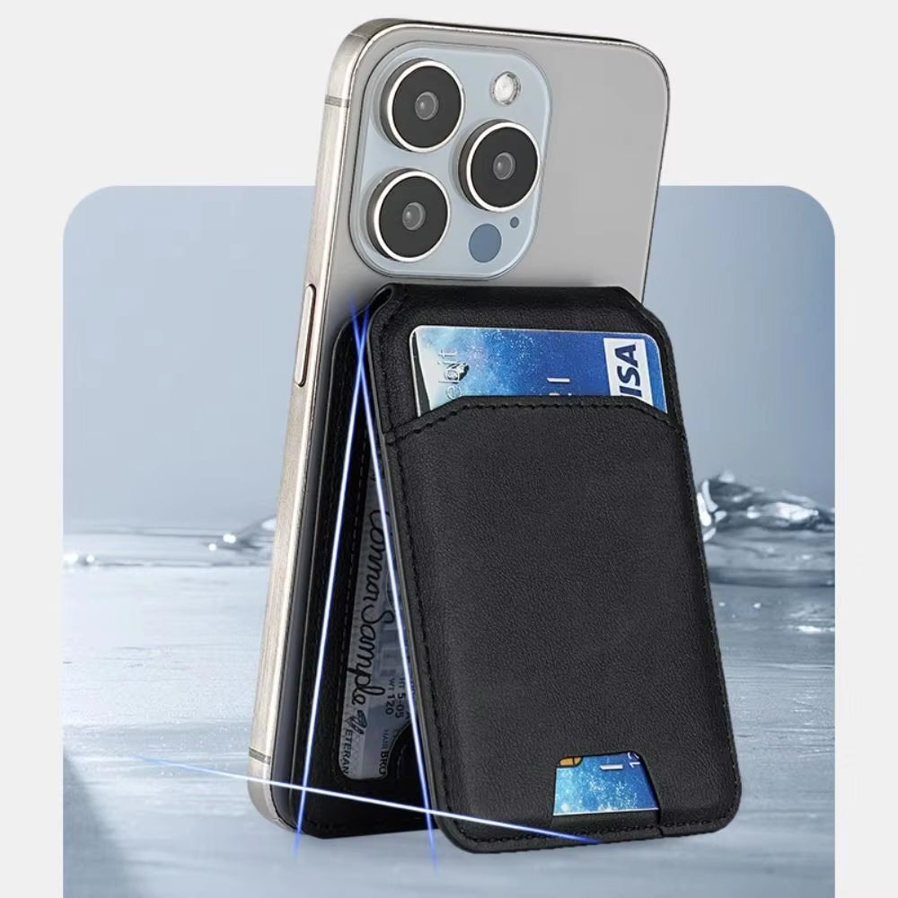For Magsafe Wallet Phone Card Holder Accessories Safety Magnetic Wallet Stand Anti-Theft Leather for Iphone 15 14 13 Promax