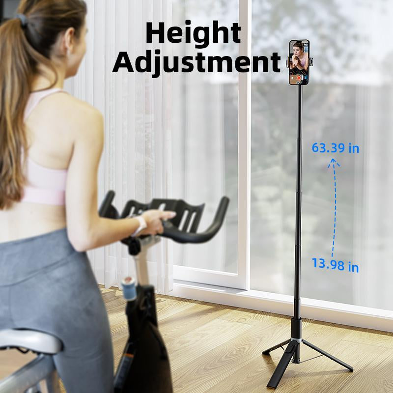Weilisi 63" Phone Tripod, Tripod for Iphone & Portable Selfie Stick Tripod with Remote, Phone Tripod Stand for Video Recording, Travel Tripod for Cell Phone Compatible with Iphone 15/14/13/Android