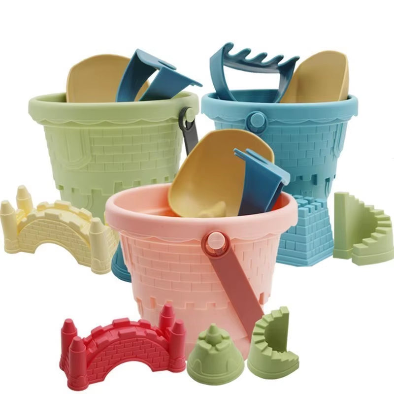 Summer Beach Toy for Kids Soft Silicone Sandbox Set Beach Game Toy for Send Children Beach Play Sand Water Play Tools Beach Cart