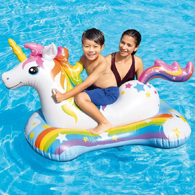 185Cm Giant Inflatable Unicorn Pool Float Ride-On Pegasus Swimming Ring for Adult Children Water Party Toys Air Mattress