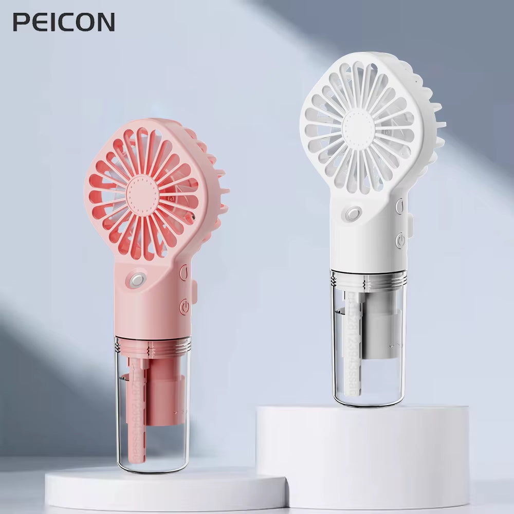 Electric Fan Handheld Mini Fan 4 Speed Adjustable Spray Fan USB Rechargeable Portable Fan with Mist Mini Cooler Wireless Fan