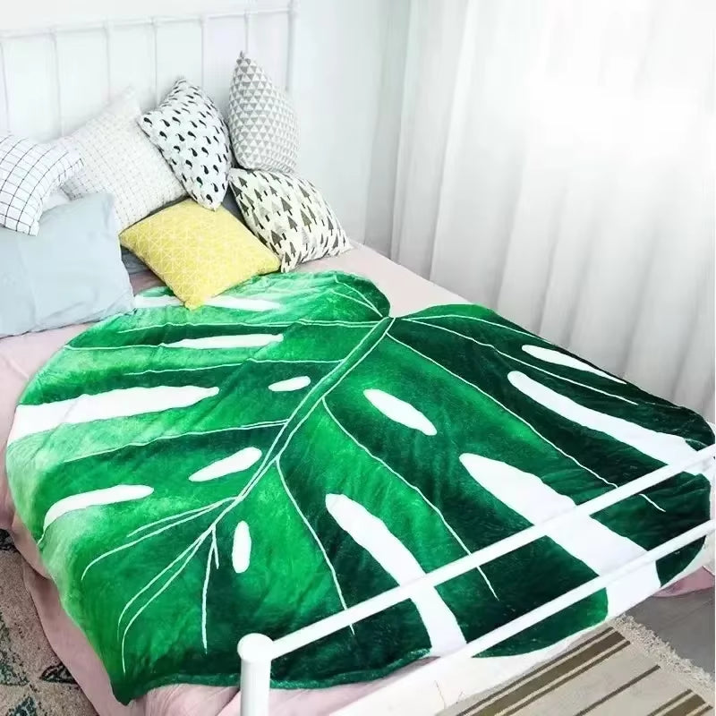 Super Soft Giant Leaf Blanket for Bed Sofa Gloriosum Plant Blanket Home Decor Throws Warm Sofa Towel Cobertor Christmas Gift 담요