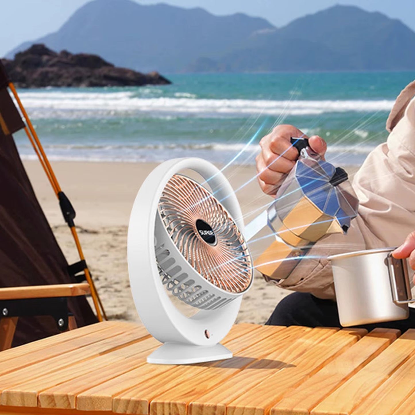Desktop Fan Removable Fan Cover Silent Personal Fan for Travel Bedroom Home Portable Desk Fan Table Fan Mini Fan Rechargeable