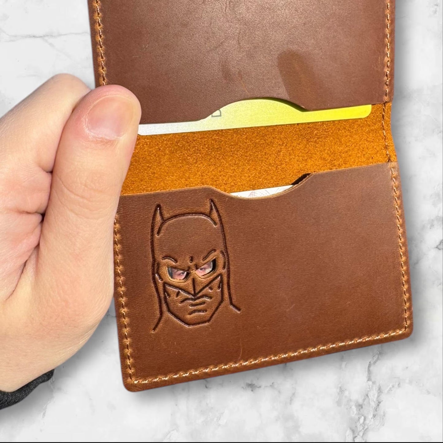 Bat ID Wallet - Genuine Leather Wallet with Super Hero Mask