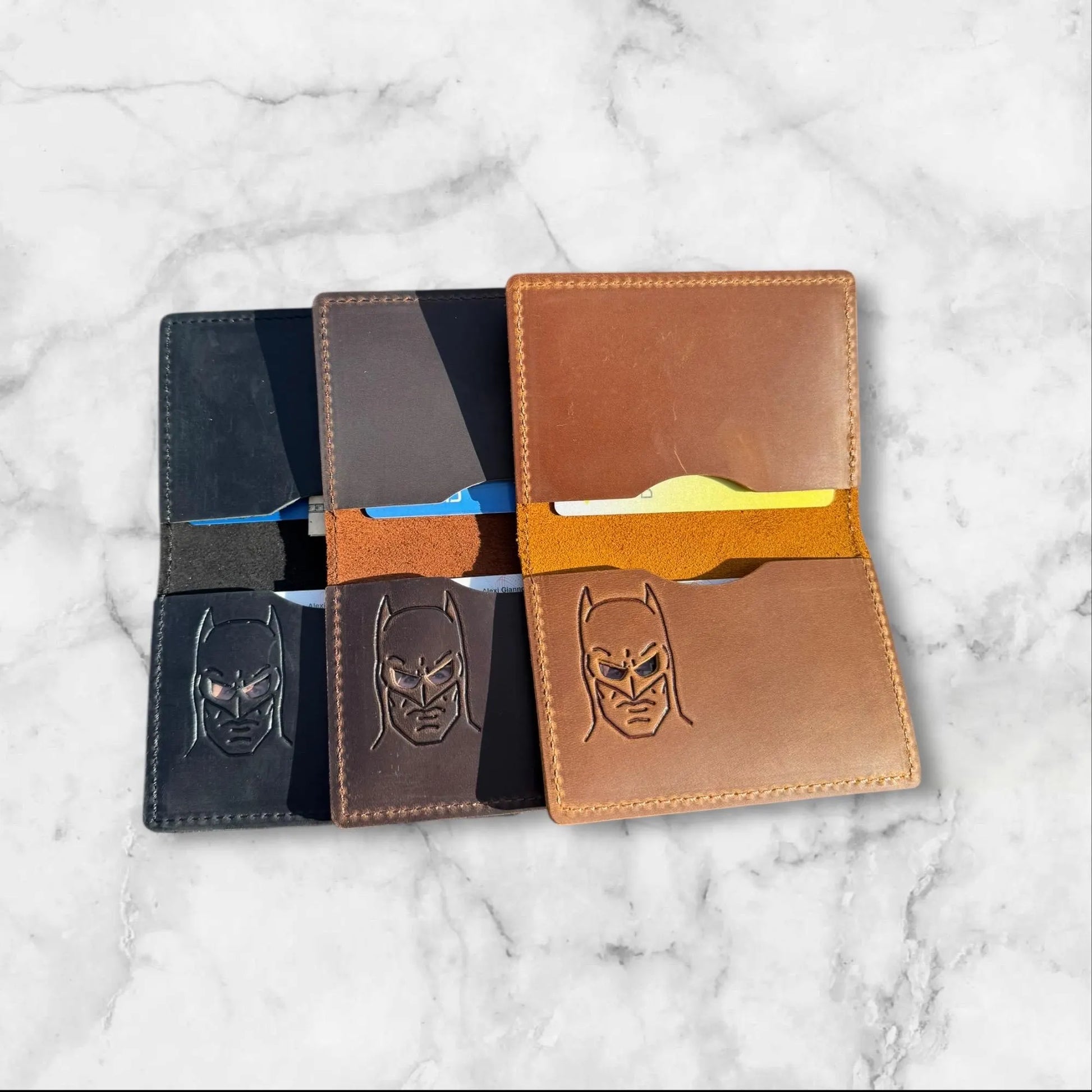 Bat ID Wallet - Genuine Leather Wallet with Super Hero Mask