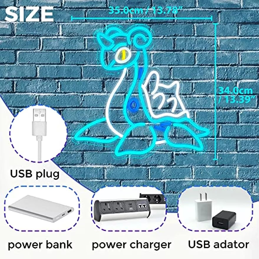 Anime Dragon Neon Sign Janpanese Neon Light for Game Room Bedroom Wall Decor Best Gifts for Anime Lovers USB Powered Anime Light