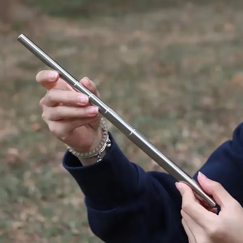 Blow Fire Tube Mouth Blowpipe Stainless Steel Telescopic Fire Blower Mini Portable Outdoor Camping Cooking Blowing Fire Stick