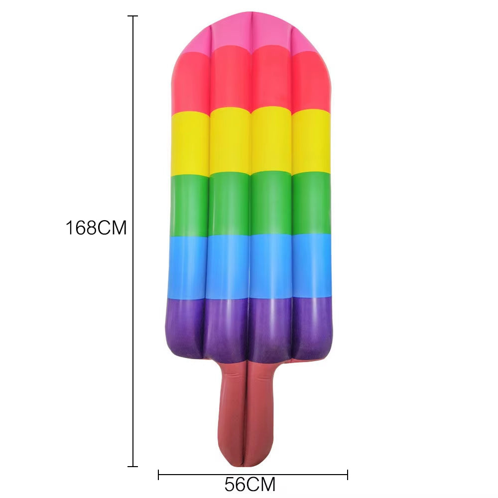 Inflatable Giant Pool Float Air Mattress Floating Row Water Toys Watermelon Pizza Beach Swimming Ring Floatie Mat for Kids Adult