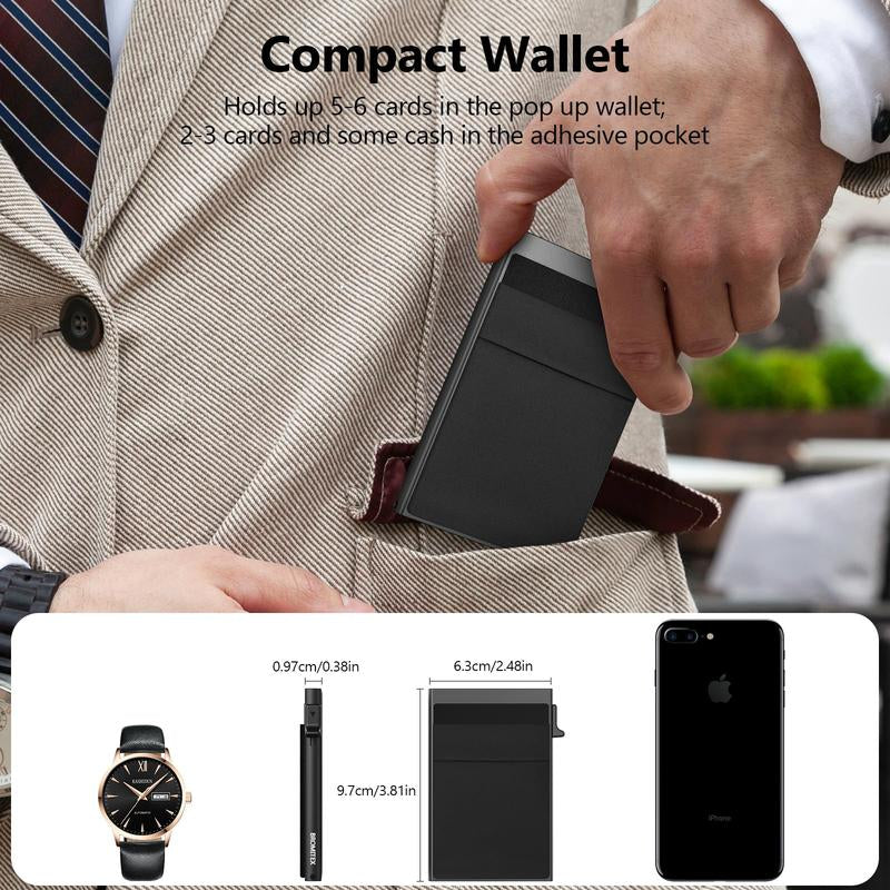 Men'S Minimalist Casual Plain Slim Cardholder, Business - Style Card Wallet for Men, Portable Solid Multi - Card Carrier for Office & Everyday Use Compact Storage Organizer, Cash Slot