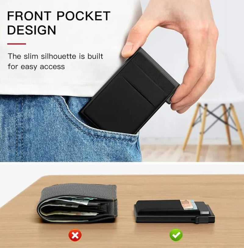 Men'S Minimalist Casual Plain Slim Cardholder, Business - Style Card Wallet for Men, Portable Solid Multi - Card Carrier for Office & Everyday Use Compact Storage Organizer, Cash Slot