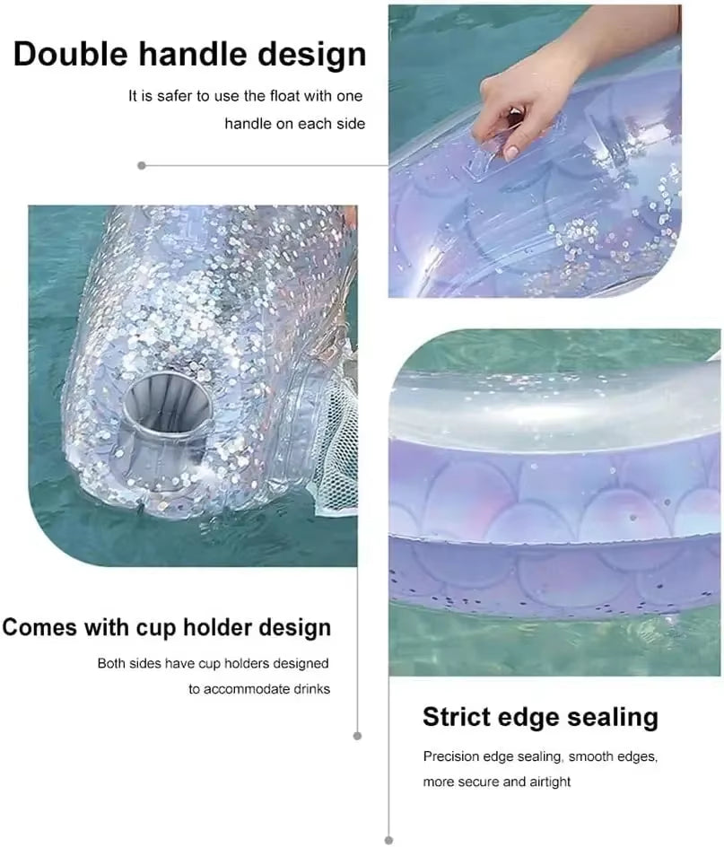 Thickened Floating Recliner U-Shaped Thickened Floating Recliner - Foldable Inflatable Floating Bed with Net