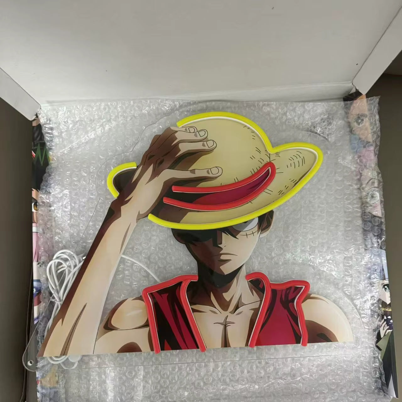 Anime ONE PIECE Luffy Switch USB Power Neon Sign Wall Decoration Game Room Party Man Cave Decor Kids Children Birthday Gift