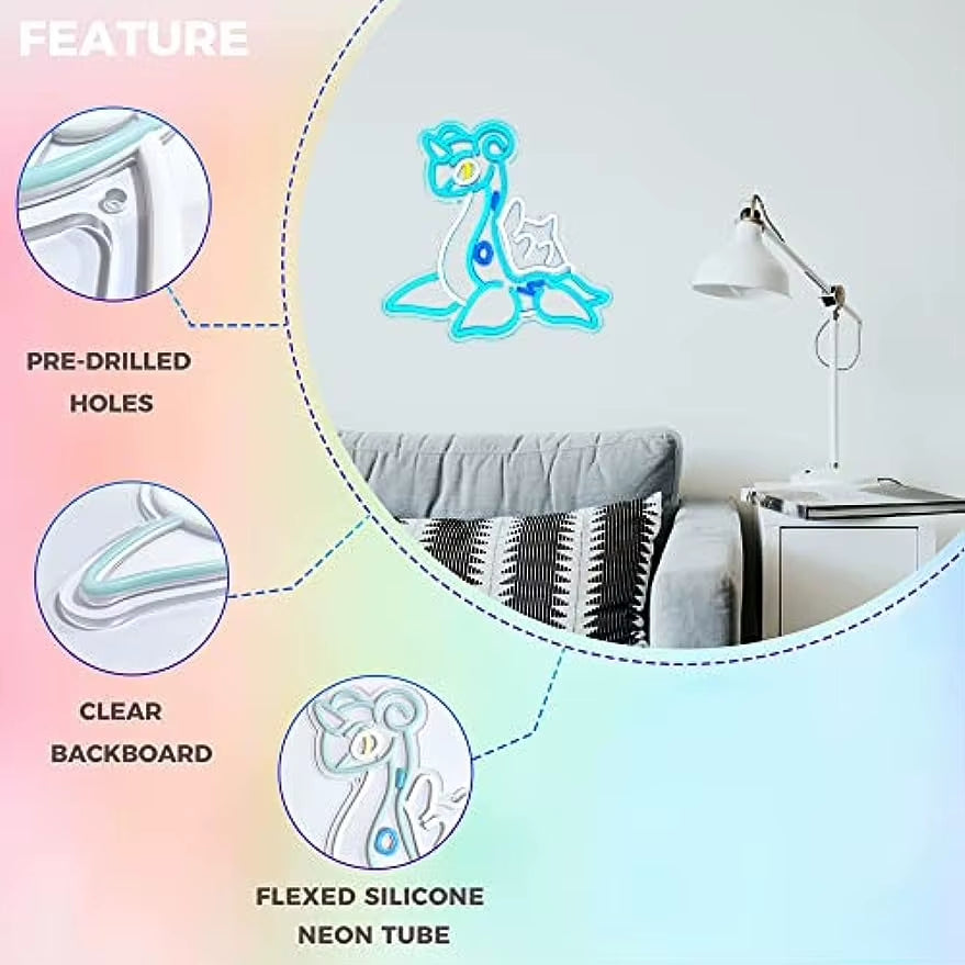 Anime Dragon Neon Sign Janpanese Neon Light for Game Room Bedroom Wall Decor Best Gifts for Anime Lovers USB Powered Anime Light