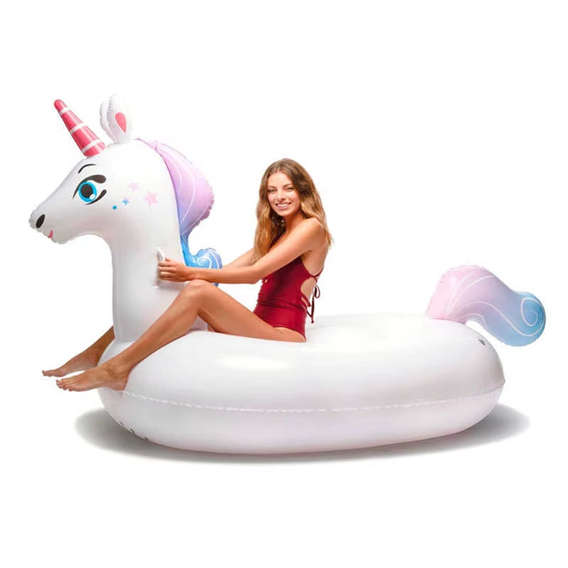 185Cm Giant Inflatable Unicorn Pool Float Ride-On Pegasus Swimming Ring for Adult Children Water Party Toys Air Mattress