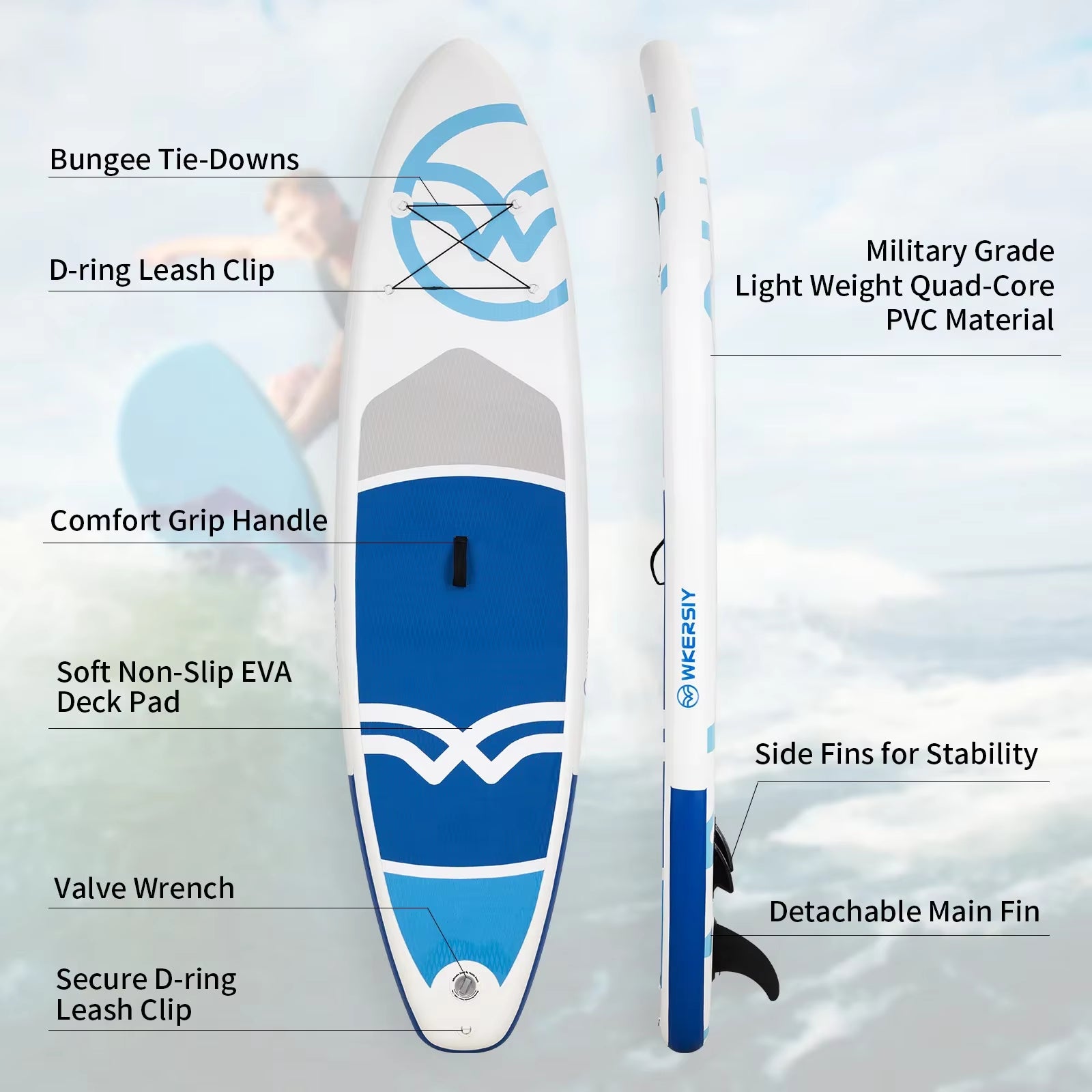 320 * 83 * 15 Inflatable Surfboard Paddle Board Inflatable Paddle Board Surfboard SUP