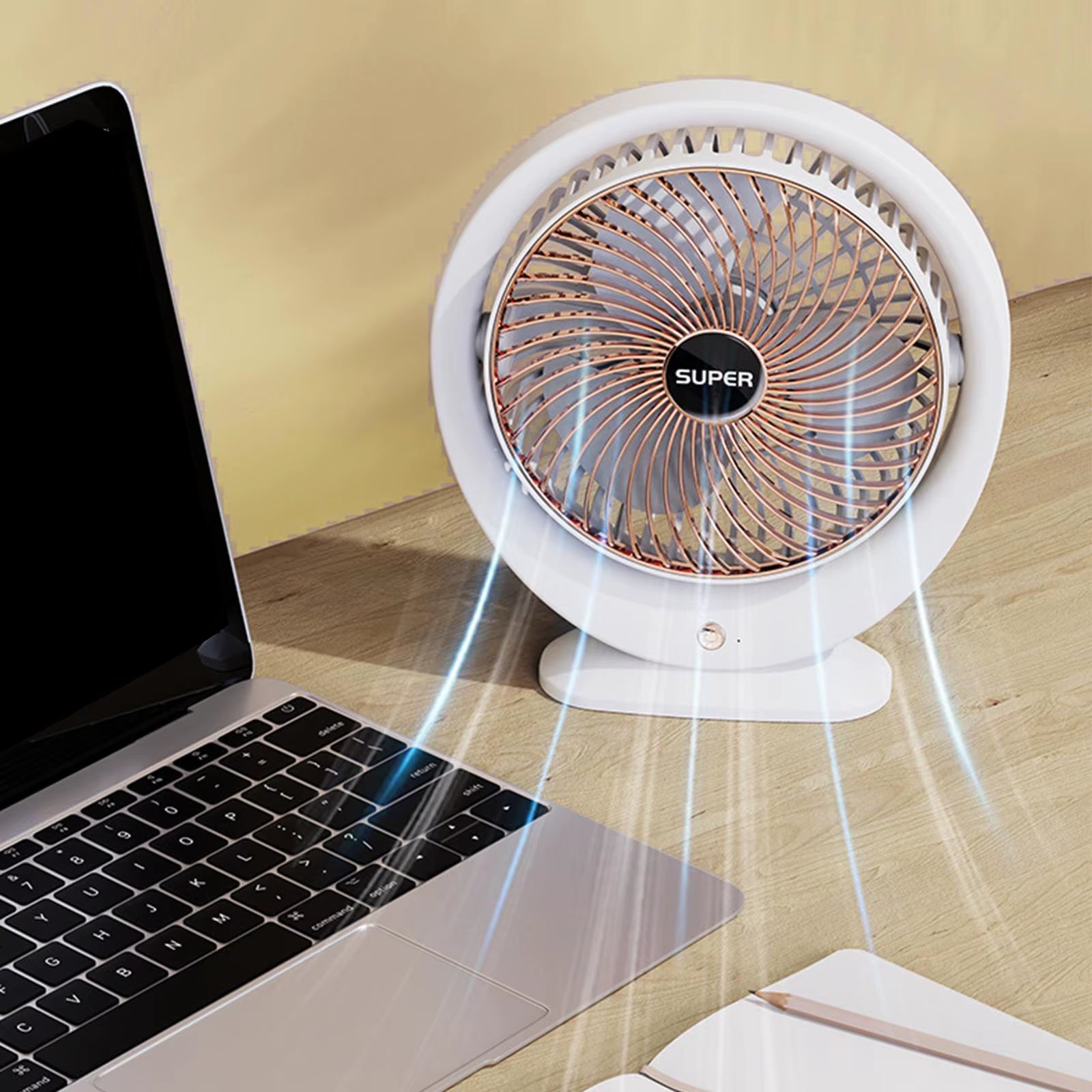 Desktop Fan Removable Fan Cover Silent Personal Fan for Travel Bedroom Home Portable Desk Fan Table Fan Mini Fan Rechargeable