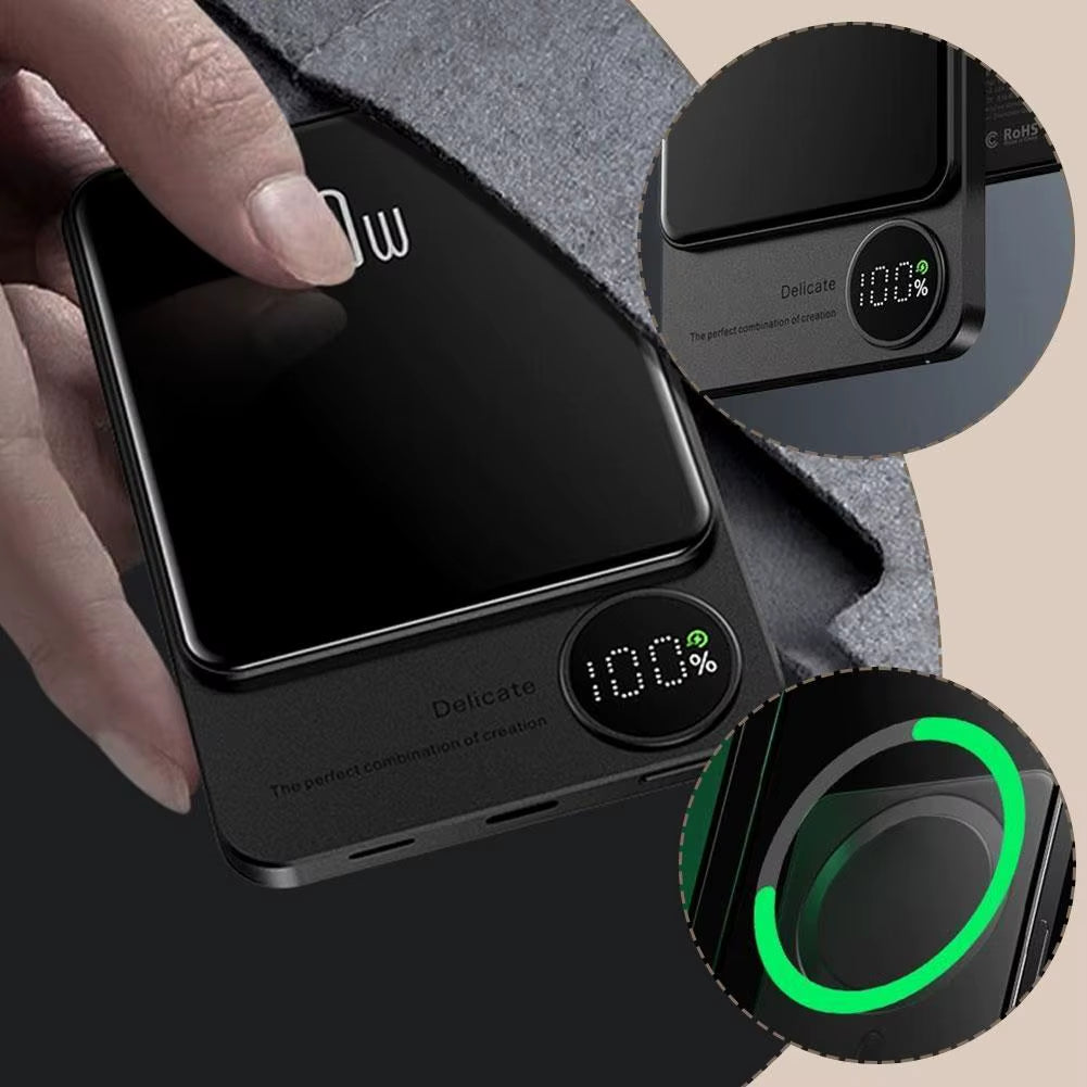 10000Mah Alloy Wireless Magnetic Powerbank PD 20W Fast Charging Ultra Thin Portable Backup Battery for Magsafe for Iphone 16 15