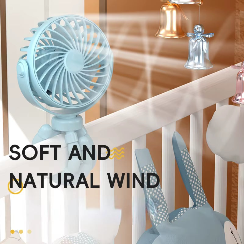 2024 Hot Stroller Octopus Fan Desktop Camping Fan USB Charging Tripod Fan with Light Fan