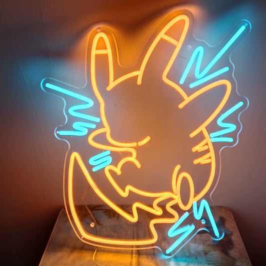 Pokemon Anime Pikachu Neon Lights Image LED Bedroom Decoration Wall Lamps Night Light Ambience Wall Room Decor Accessories Girls