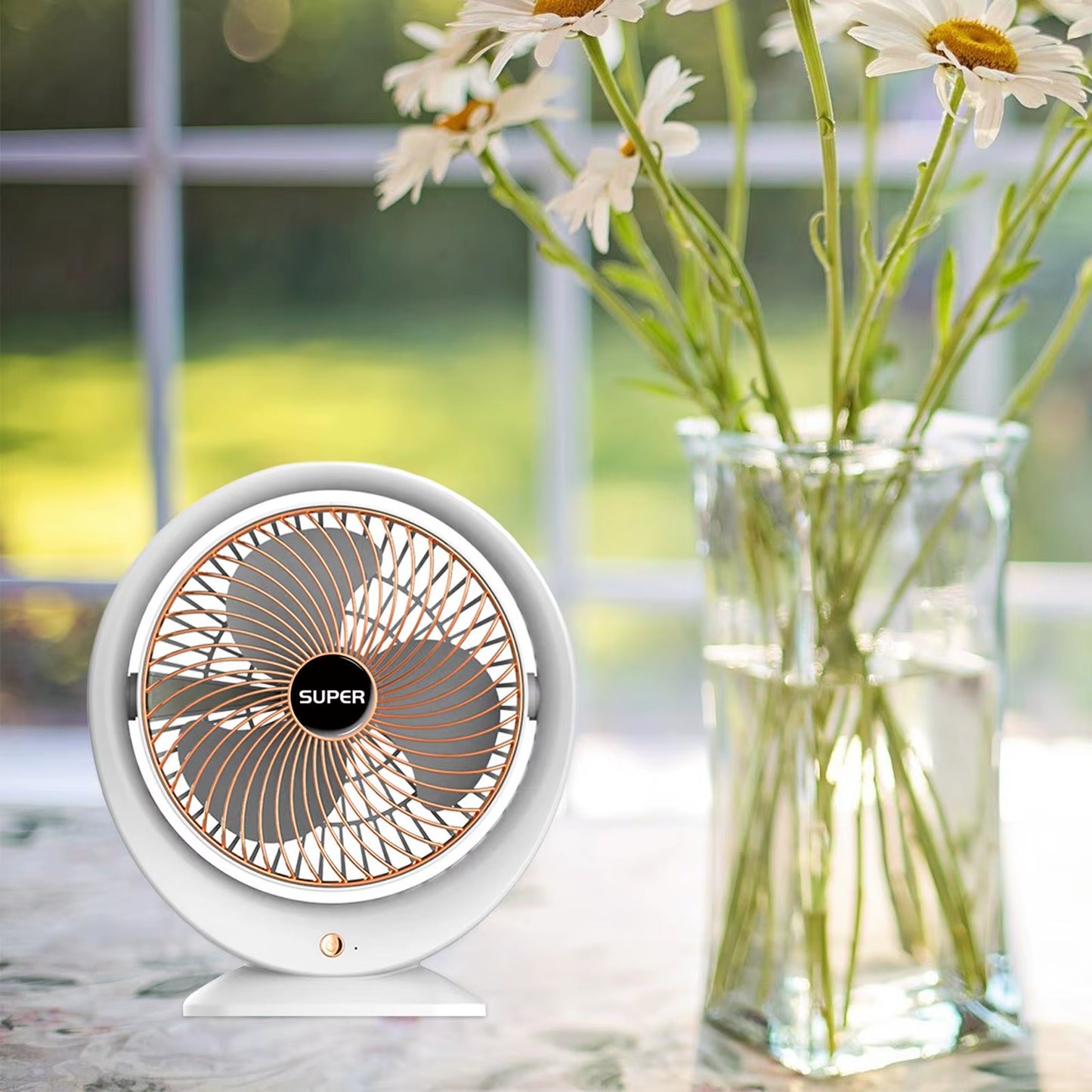 Desktop Fan Removable Fan Cover Silent Personal Fan for Travel Bedroom Home Portable Desk Fan Table Fan Mini Fan Rechargeable