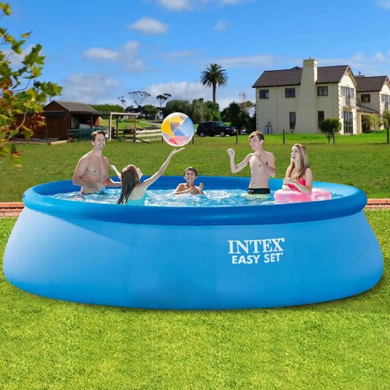 Crystal Blue Inflatable Pool Family Ground Swimming Pool for Kid Adult Outdoor Play Pool