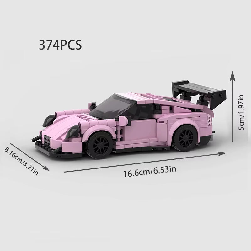 NEW MOC RWB Wide Speed Champions Racer Cars City Sports Vehicle Model Building Blocks Supercar Creative Children Toys Gift Boys