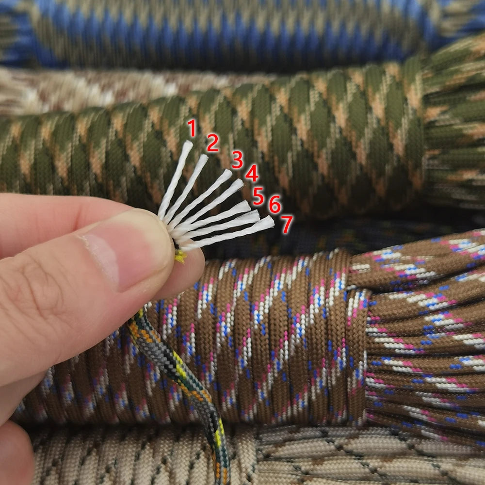 4 Size Dia.4Mm 7 Stand Cores Paracord for Survival Parachute Cord Lanyard Camping Climbing Camping Rope Hiking Clothesline