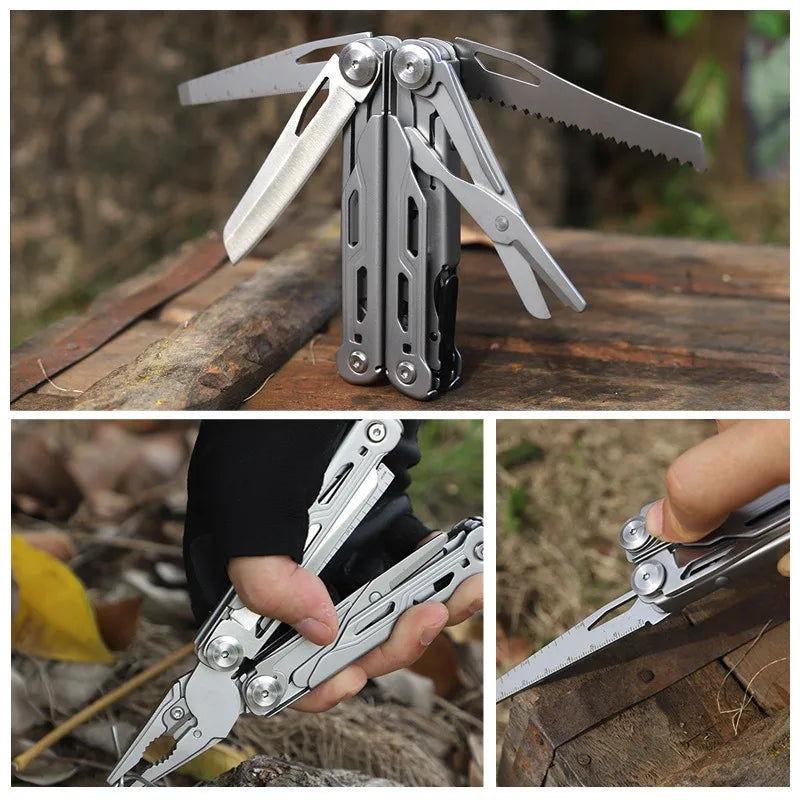 1Piece Multifunctional Camping Pliers Cutter Screwdriver Tool, Outdoor Military Tactical Survival Multitool Pocket Folding Knife