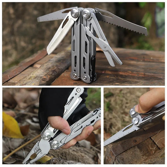 1Piece Multifunctional Camping Pliers Cutter Screwdriver Tool, Outdoor Military Tactical Survival Multitool Pocket Folding Knife