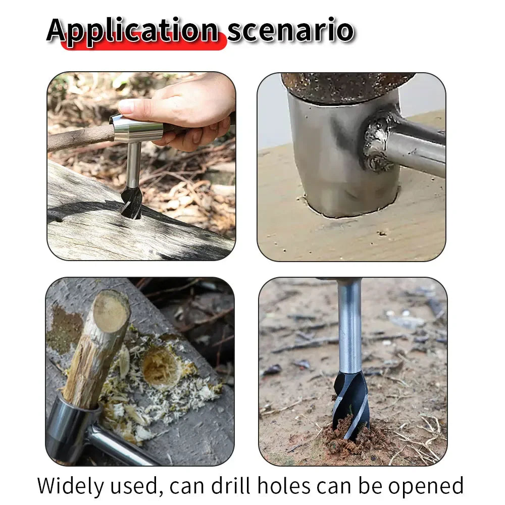 Auger Wrench Outdoor Survival Hand Drill Survival Gear Tool Sports Jungle Crafts Camping Bushcraft Accessories
