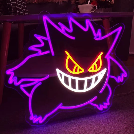 Gorgon Cartoon Neon Sign Ghost Anime LED Neon Signs for Games Room Bedroom Wall Decor for Boys Boyfriend Birthday Gifts for Kids