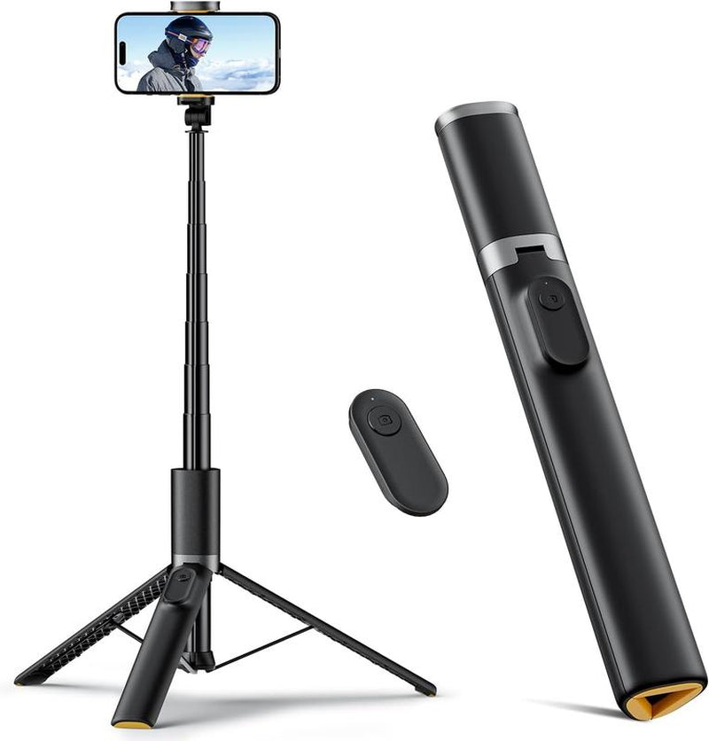 Weilisi 63" Phone Tripod, Tripod for Iphone & Portable Selfie Stick Tripod with Remote, Phone Tripod Stand for Video Recording, Travel Tripod for Cell Phone Compatible with Iphone 15/14/13/Android
