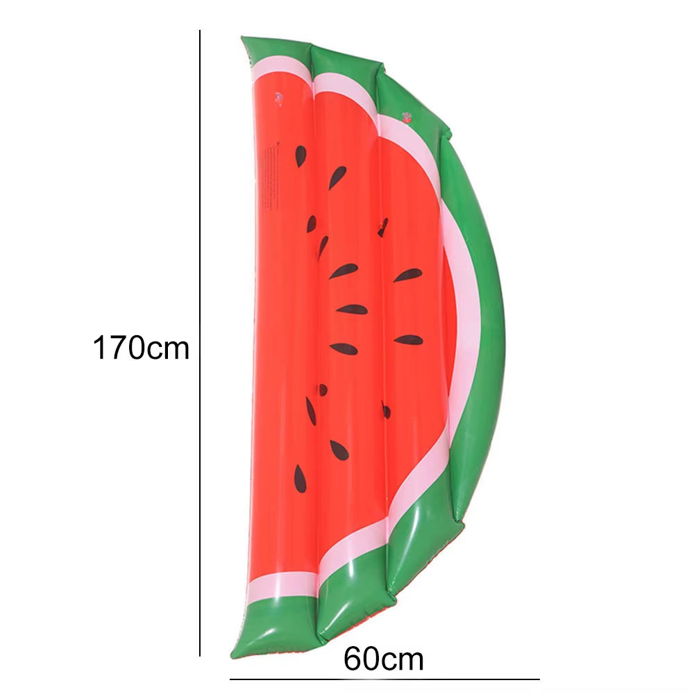 Inflatable Giant Pool Float Air Mattress Floating Row Water Toys Watermelon Pizza Beach Swimming Ring Floatie Mat for Kids Adult