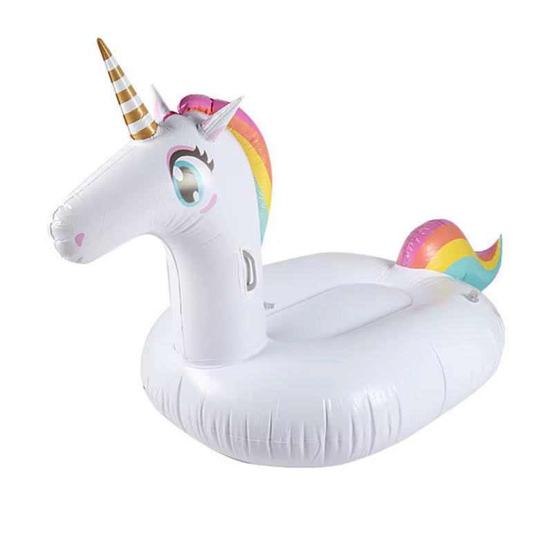 185Cm Giant Inflatable Unicorn Pool Float Ride-On Pegasus Swimming Ring for Adult Children Water Party Toys Air Mattress