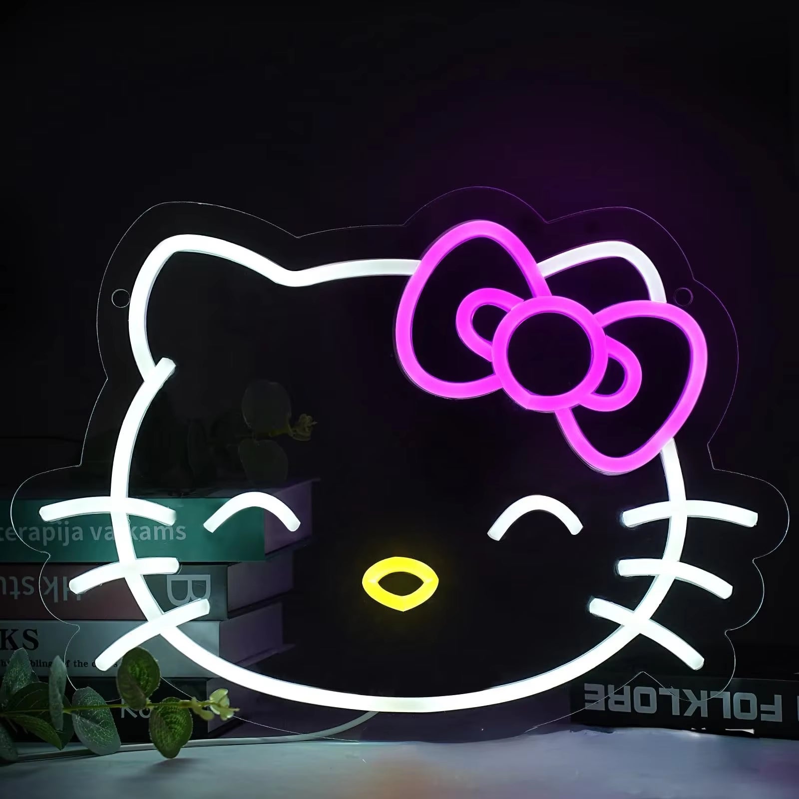 Hello Kiity Anime Led Night Lights Neon Light Holiday Lighting Ambience Room Decoration Gift for Girl Kid Wall Decor Accessories