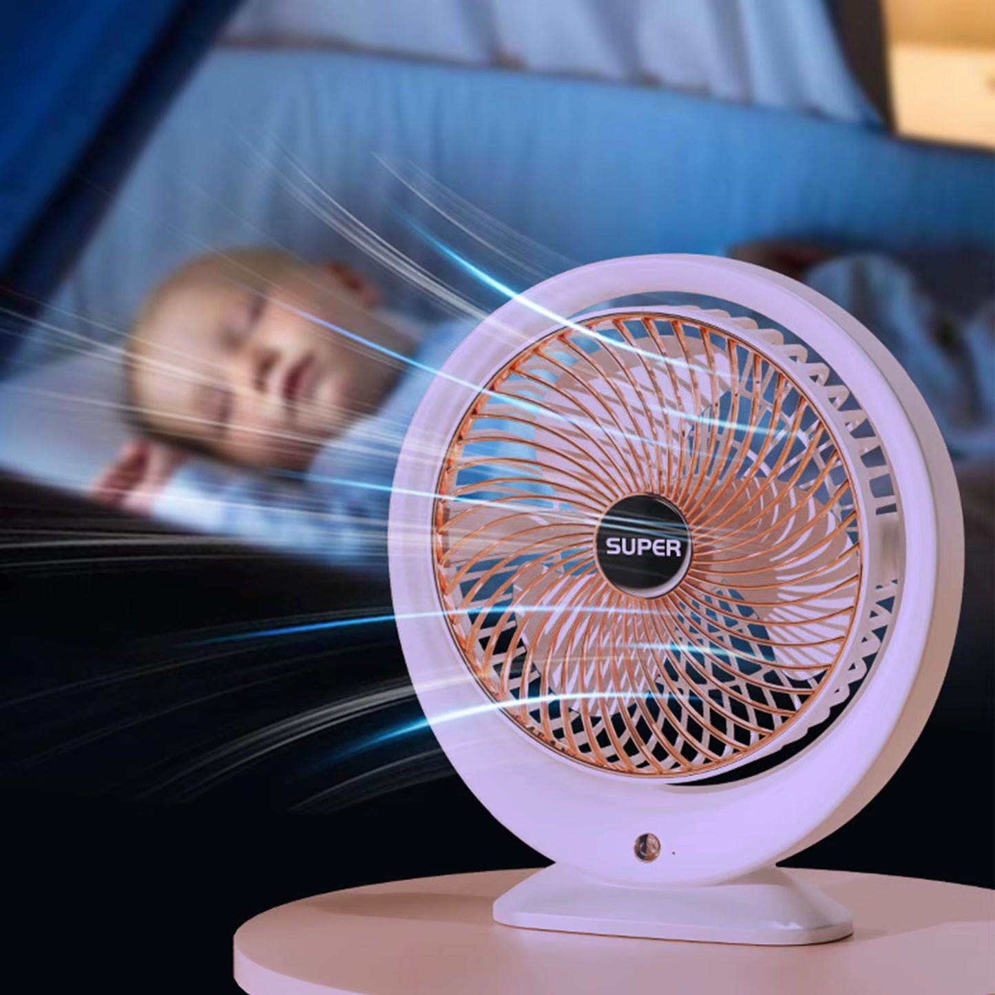 Desktop Fan Removable Fan Cover Silent Personal Fan for Travel Bedroom Home Portable Desk Fan Table Fan Mini Fan Rechargeable
