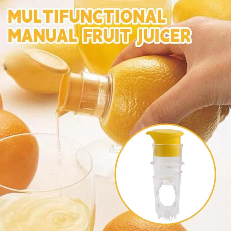 Portable Lemon Juicer Plastic Manual Citrus Juicer Fruit Pouring Tool Lemon Squeezer Kitchen Gadgets for Outdoor Camping Hiking