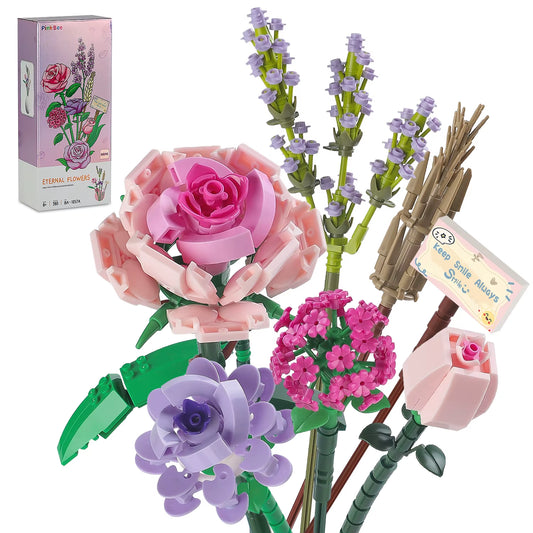 Toylinx Flowers Bouquet Building Blocks Ideas Simulation Model Bricks Home Decoration DIY Toys for Girls Gifts Christmas