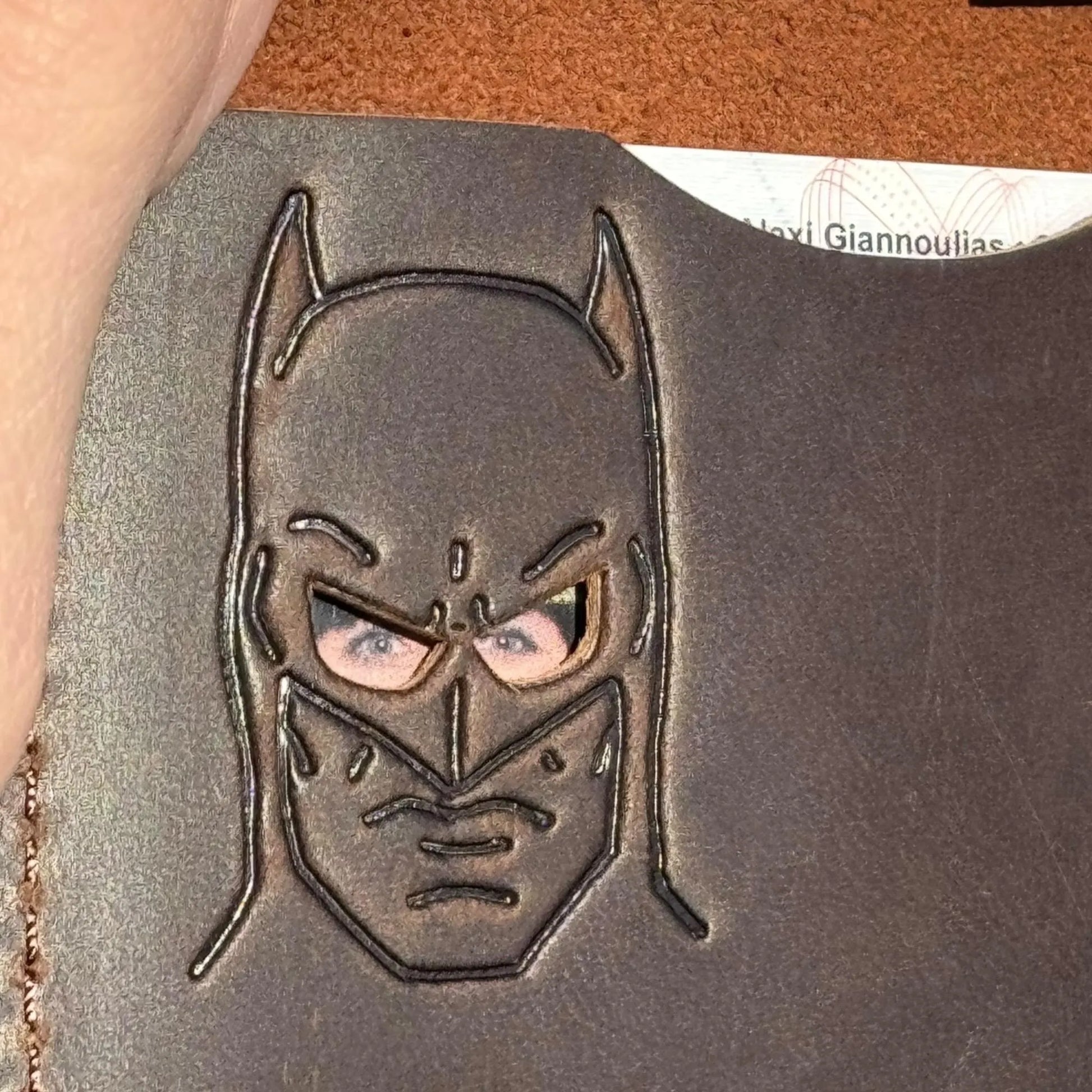 Bat ID Wallet - Genuine Leather Wallet with Super Hero Mask
