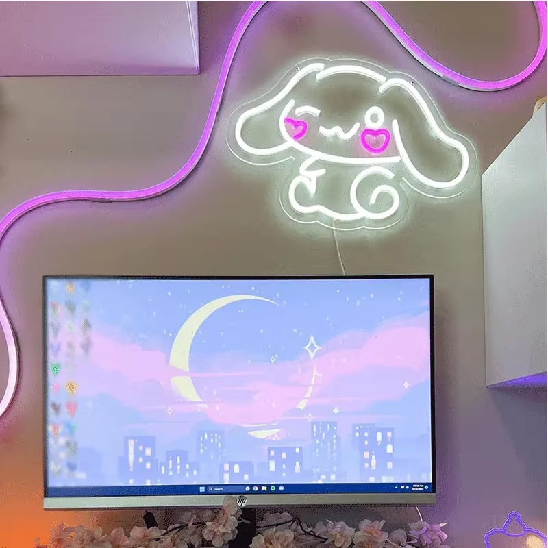 Hello Kiity Anime Led Night Lights Neon Light Holiday Lighting Ambience Room Decoration Gift for Girl Kid Wall Decor Accessories